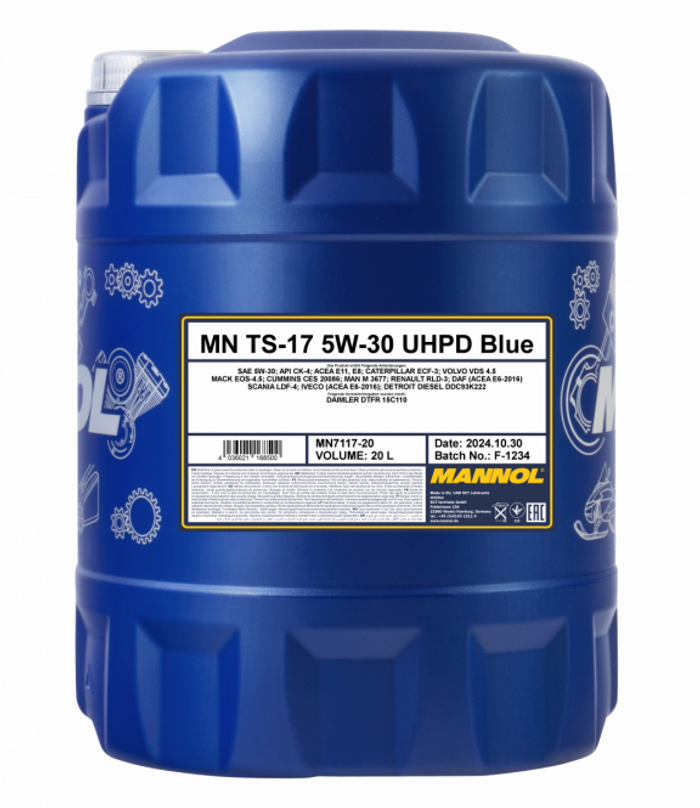 5W-30 Mannol 7117 TS-17 UHPD Blue Mötoröl 20 Liter