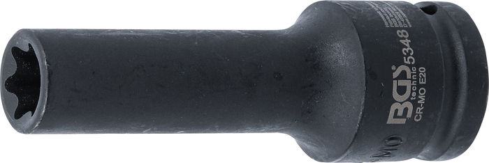 BGS Kraft-Steckschlüssel-Einsatz E-Profil, tief | Antrieb Innenvierkant 20 mm...