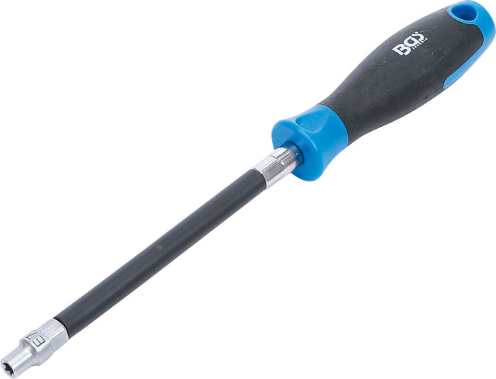 BGS Flexibler Schraubendreher mit Rundgriff | E-Profil E7 | Klingenlänge 150 mm