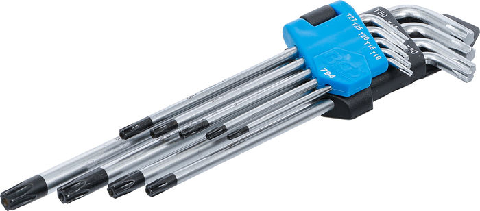 BGS Winkelschlüssel-Satz | extra lang | T-Profil (für Torx) mit Bohrung T10 -...