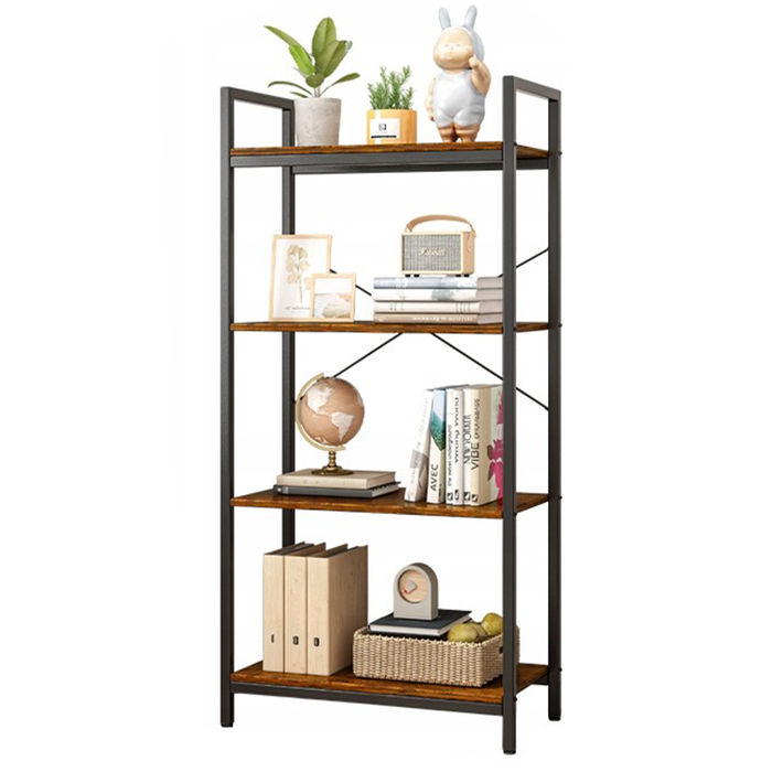 Rustikal Stehendes Bücherregal Retro Loft 4 Regale Leiter Für Wohnzimmer