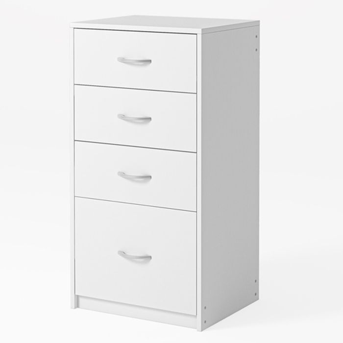Modernes Bücherregal mit 4 Schubladen Loft weiß Kommode Büroschrank groß 85cm