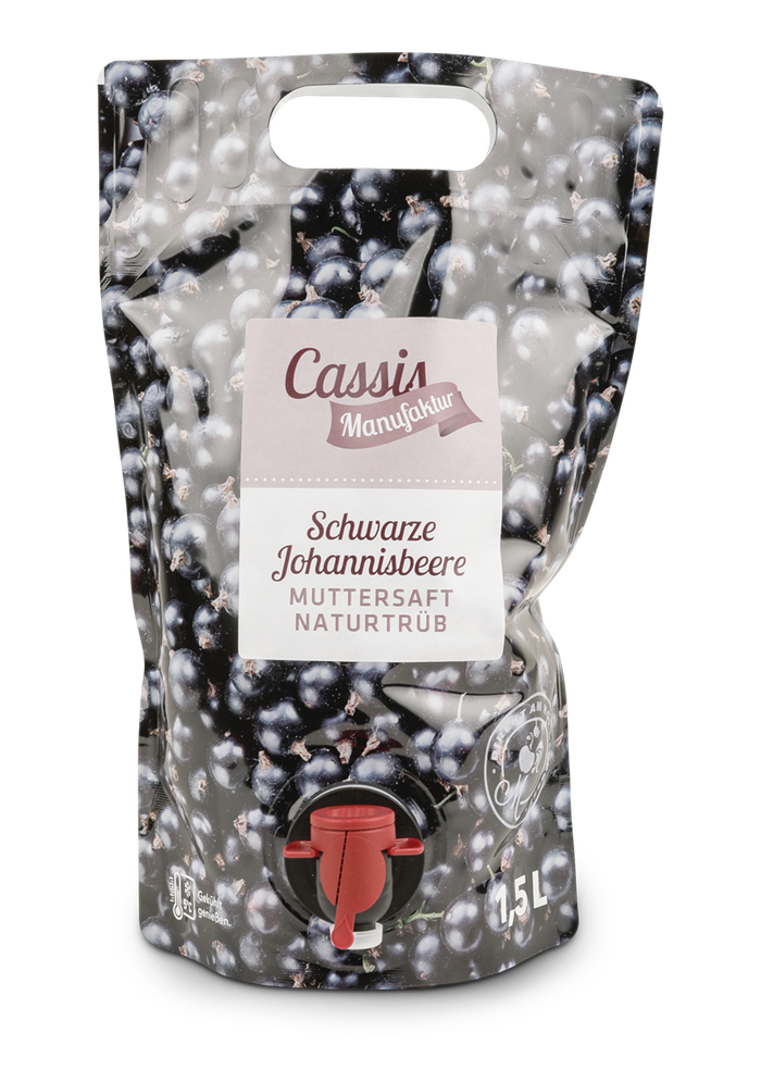 Muttersaft naturtrüb - 100 % Schwarzer Johannisbeersaft | 1,5l | Standbodenbeutel