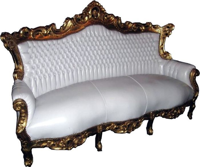 Casa Padrino Baroque Lounge Sofa Master White / Gold