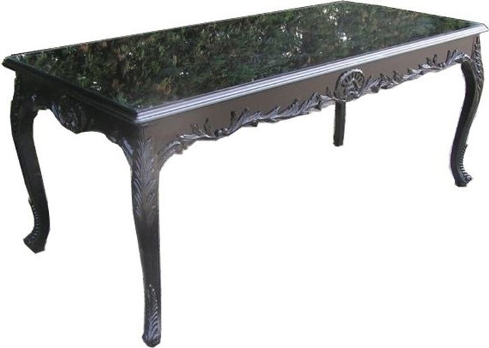 Casa Padrino Barock Esstisch Schwarz 240 x 88 x 84 cm - Handgefertigter Esszimmertisch im Antik Stil