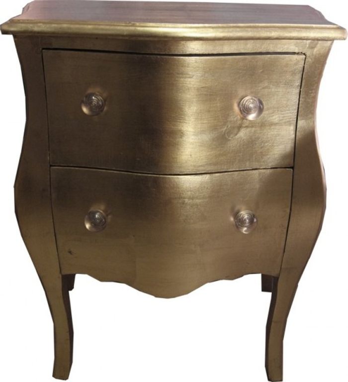 Casa Padrino Barock Kommode Gold 63 x 36 x 78 cm - Prunkvolle Kommode im Antik Stil aus Massivholz