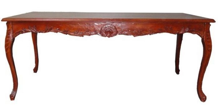Casa Padrino Barock Esstisch Mahagonifarben 200 x 80 x 90 cm - Handgefertigter Esstisch aus Massivholz im Antik Stil