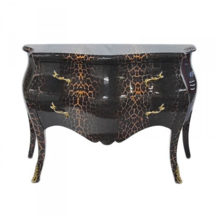 Casa Padrino Barock Kommode im extravaganten Leopard Look, Breite 120 cm, Tiefe 55 cm, Höhe 85 cm