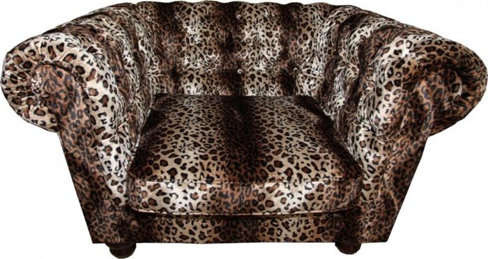 Casa Padrino Limited Edition Designer Chesterfield Sessel Leopard, 130 x 93 x 79 cm