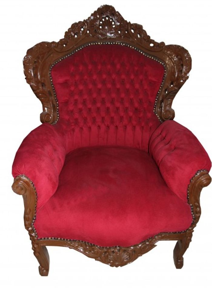 Casa Padrino Barock Sessel King im Antik Stil, Bordeaux / Braun Lackiert, Höhe 120 cm