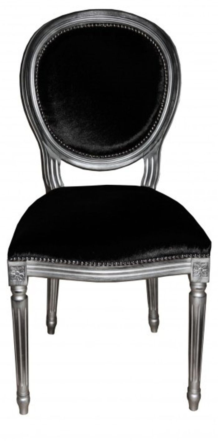 Casa Padrino Barock Esszimmer Stuhl Schwarz - Designer Stuhl in Luxus Qualität - 99 x 50 x 50 cm