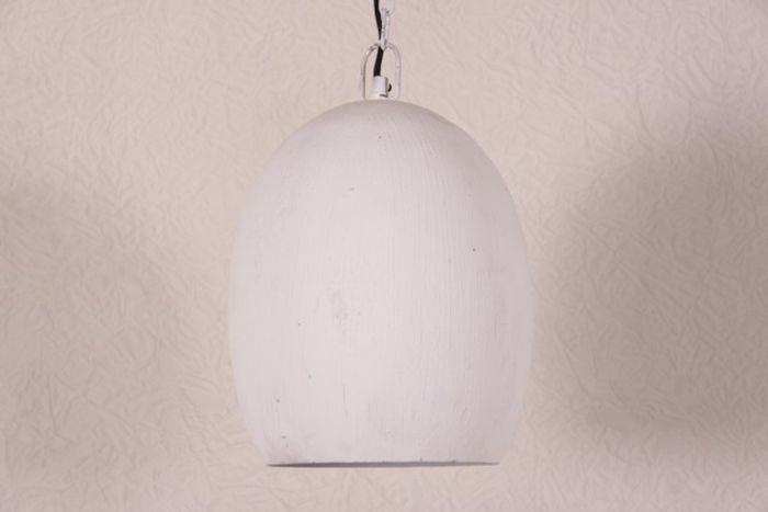 Casa Padrino Hängeleuchte Industrial Design Metall Weiß, Durchmesser 25 cm, Höhe 30 cm - Stilvolle Lampe