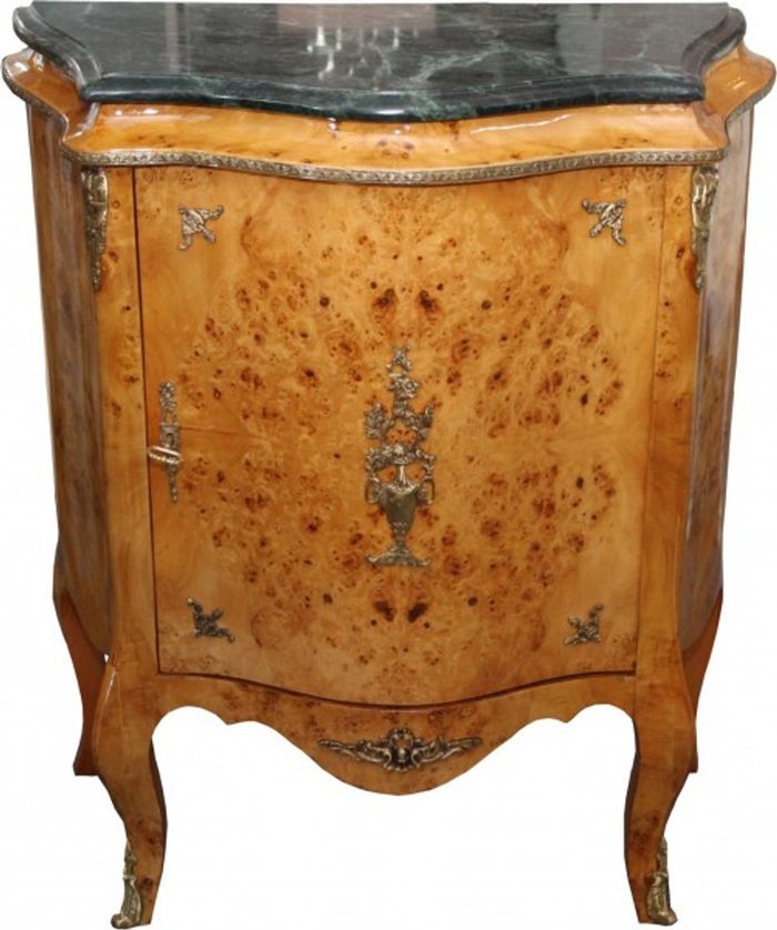 Casa Padrino Barock Kommode Mahagoni Hellbraun mit Marmorplatte - 88 x 40 x 87 cm