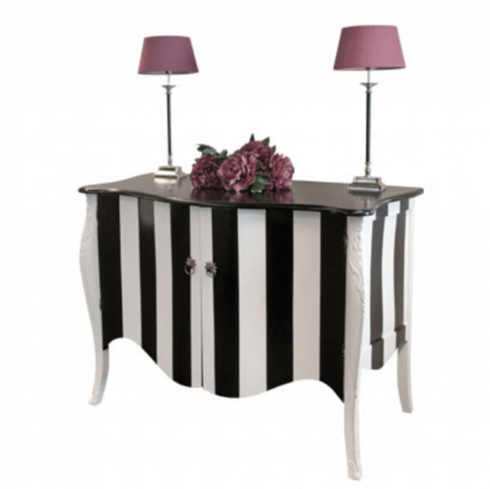 Casa Padrino Luxus Mahagoni Kommode - Schwarz / Weiß, 120 x 87 x 60 cm - Limited Edition