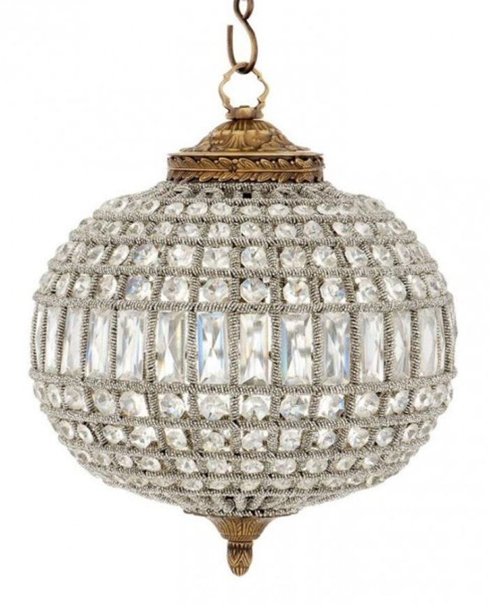 Casa Padrino Luxus Kronleuchter - Antik Messing Hängeleuchte - Ø 38 x H 45 cm