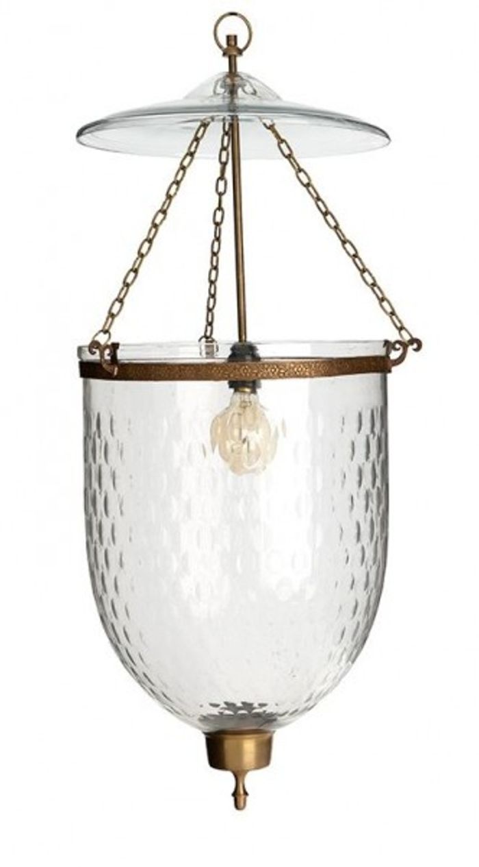 Casa Padrino Luxus Laterne - Luxus Antik Messing Hängeleuchte Durchmesser 36 x H 89 cm