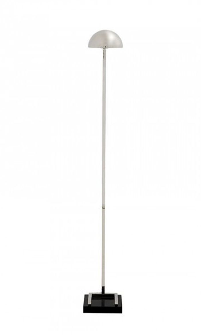 Casa Padrino Luxus Stehleuchte Nickel - Elegante Design Bodenleuchte in Nickel und Schwarz, 131 cm Höhe