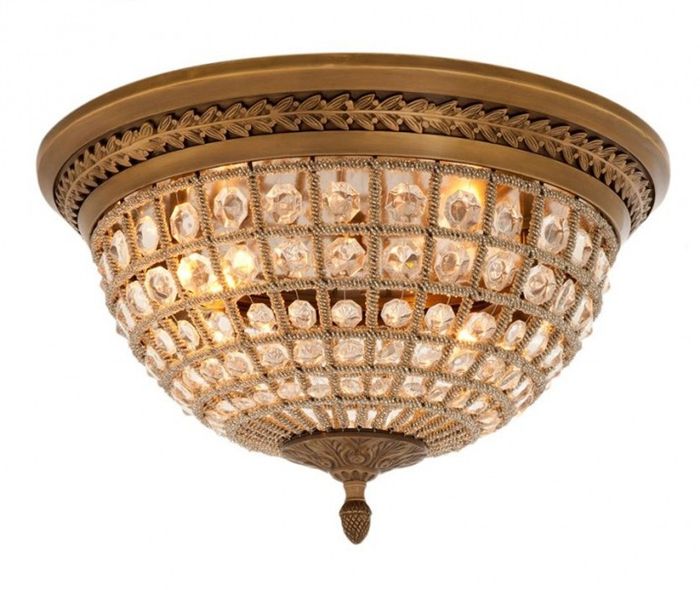 Casa Padrino Luxus Deckenleuchte Messing Durchmesser 45 x H 37 cm Antik Stil - Möbel Lüster Deckenlampe