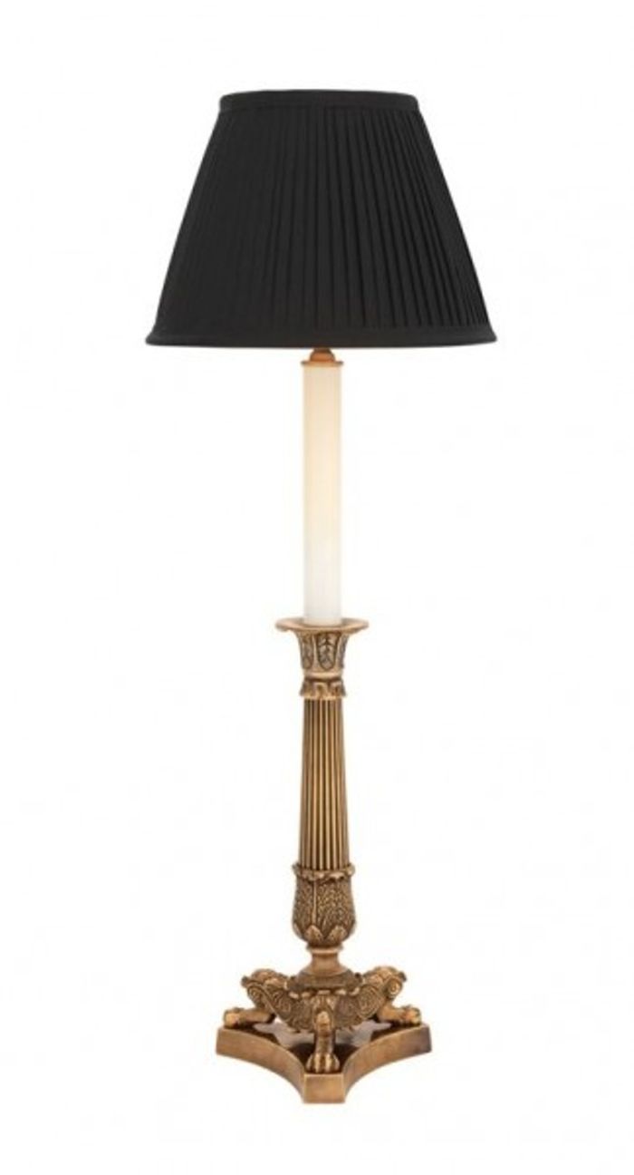 Casa Padrino Luxus Tischleuchte Messing Durchmesser 12 x 20 x H 58 cm - Leuchte - Tischleuchte