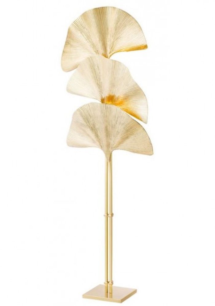 Casa Padrino Luxus Stehleuchte aus Messing - Poliertes Messing - Ø 80 cm x H 197 cm