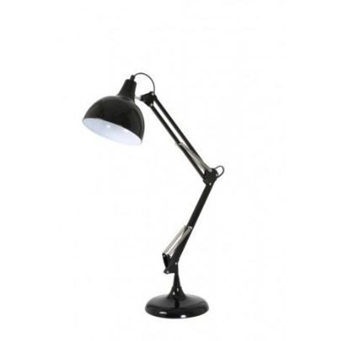 Casa Padrino Tischleuchte Schwarz 20 x H 68 cm - Elegante Metall-Leuchte für Schreibtisch und Wohnraum