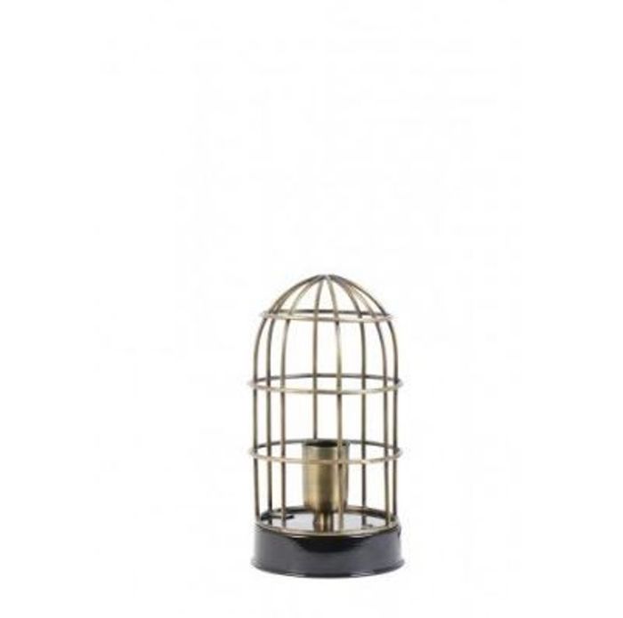 Casa Padrino Tischleuchte Schwarz - Edle Designer Leuchte aus Metall - Durchmesser 14 cm, Höhe 25 cm