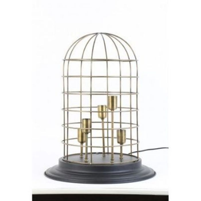 Casa Padrino Tischleuchte Schwarz / Bronze 47 x H 60 cm - Elegante Leuchte aus Metall