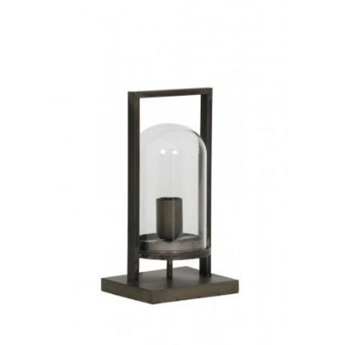 Casa Padrino Tischleuchte Antik Schwarz im Barock Stil 17 x 14 x H 32,5 cm - Elegante Metall Glas Lampe