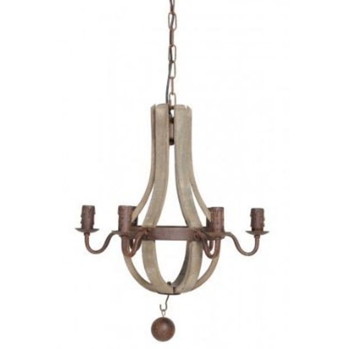 Casa Padrino Luxus Hängeleuchte Industrie Design Deckenleuchte in Braun Rost, Durchmesser 45 cm