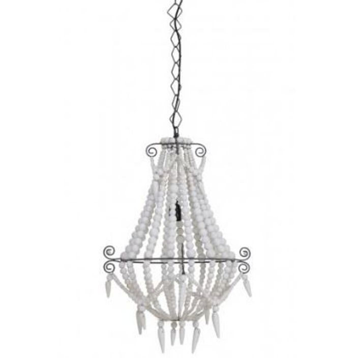 Casa Padrino Hängeleuchte Industrie Design Weiß Durchmesser 42 x H 56 cm - Luxus Deckenleuchte für ein edles Ambiente