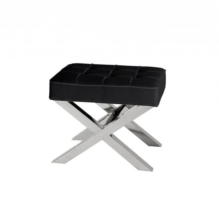 Casa Padrino Luxus Sitz Hocker mit Lederoptik 60 x 46 x H. 51,5 cm - Designer Hotel Hocker