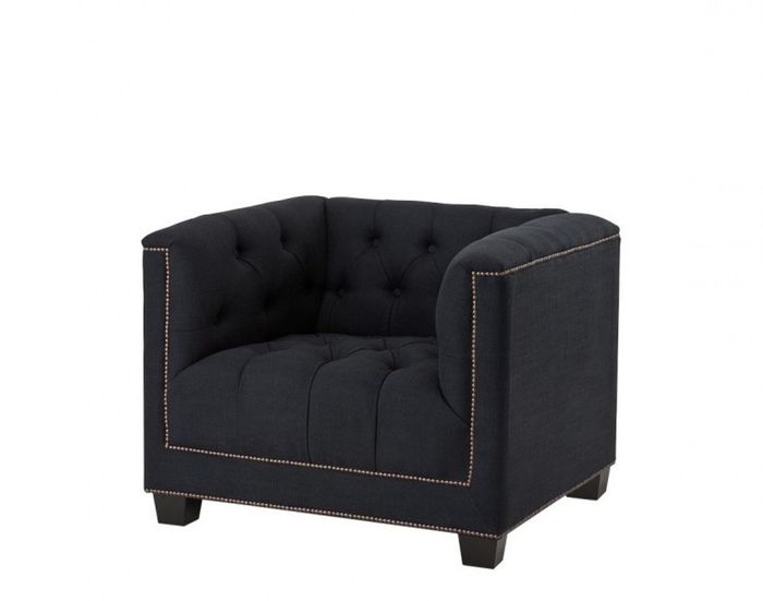 Casa Padrino Luxus Designer Hotel Sessel in Panama Schwarz - 94 x 85 x 72 cm