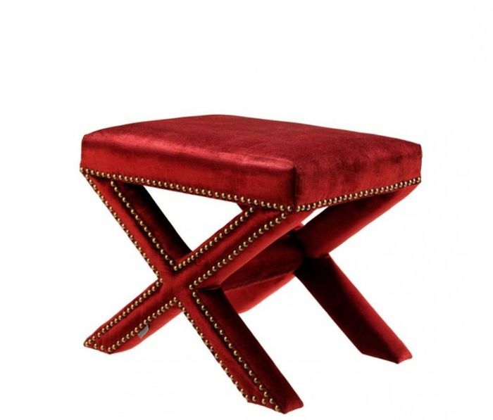 Casa Padrino Luxus Hocker Rot 51 x 37 x H. 42 cm - Luxus Kollektion