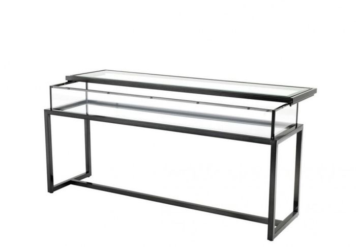 Casa Padrino Luxus Konsole Bronze 160 x 45 x H. 77 cm - Art Deco Möbel aus rostfreiem Stahl und Glas