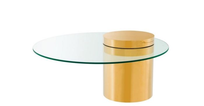 Casa Padrino Art Deco Luxus Couchtisch Gold - 90 x H. 43 cm