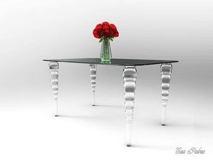 Casa Padrino Designer Tisch 140 cm - Ghost Table aus Polycarbonat - Durchsichtig - Exklusiver Acryl Esstisch