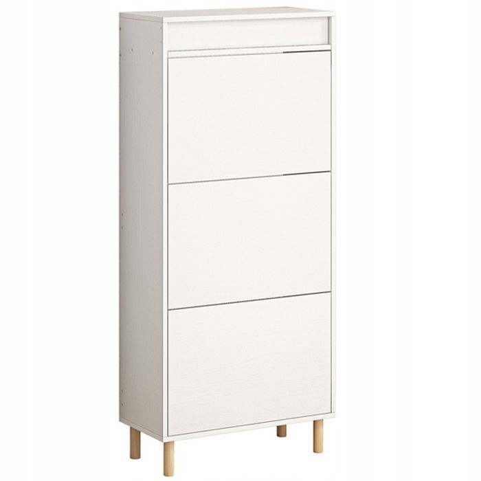 Schuhschrank mit Spiegel, weiß, 55 cm