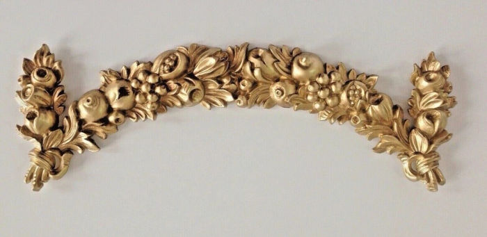 Wandrelief-3D Gold- Rokoko Repro Wanddeko-Barock Ornament Applike 60cm