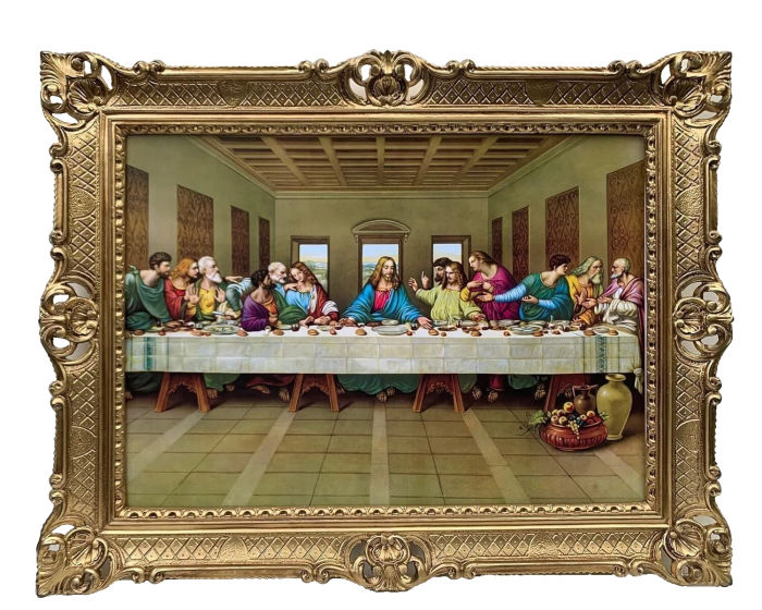 Gerahmte Gemälde Jesus Christus Letztes Abendmahl Leonardo Da Vinci 90x70cm