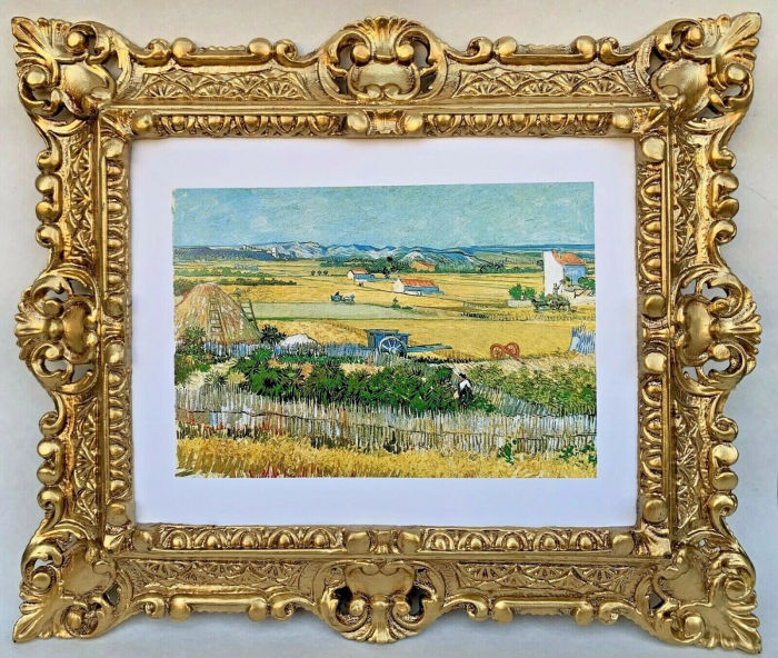 Gerahmte Gemälde Die Ernte Van Gogh La Mietitura 45x38 Italien Wandkunst Bild