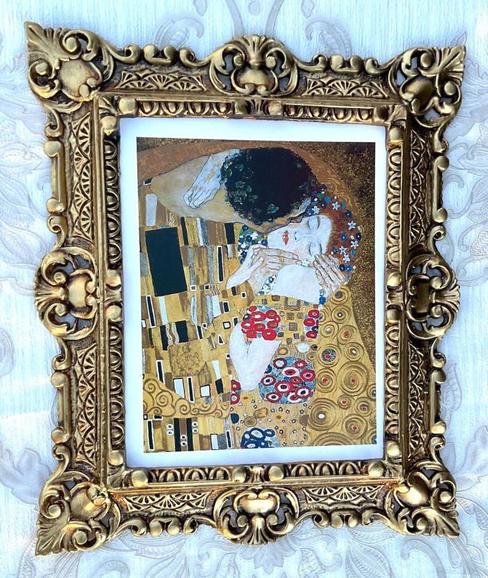 Gerahmte Gemälde Der Kuss von Gustav Klimt Renaissance Berühmte Bilder 45x38