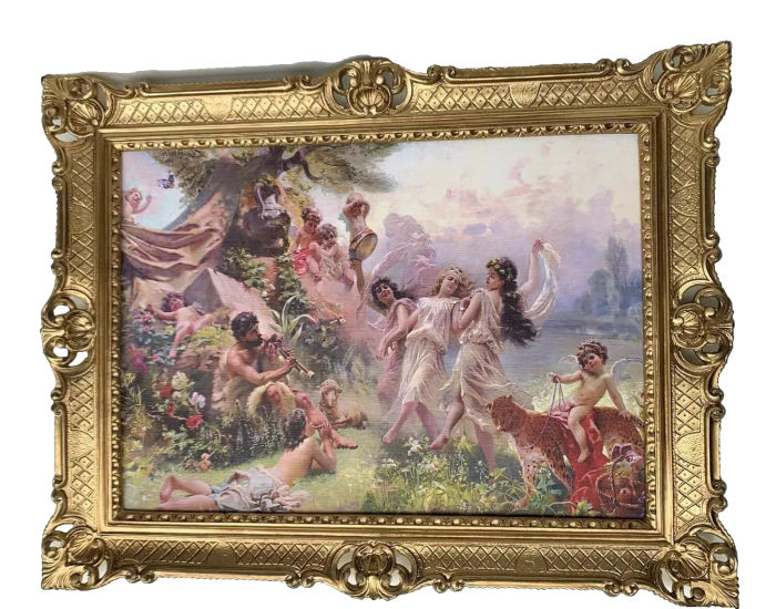Gerahmte Gemälde Happy Arkadia Konstantin Makovsky Berühmte Bild Romantik Frauen