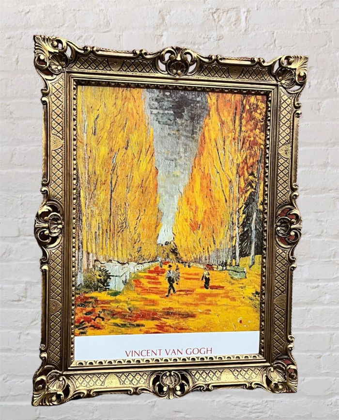 Gerahmte Gemälde Vincent van Gogh Allee des Alyscamps Barock Rahmen Prunk 90x70