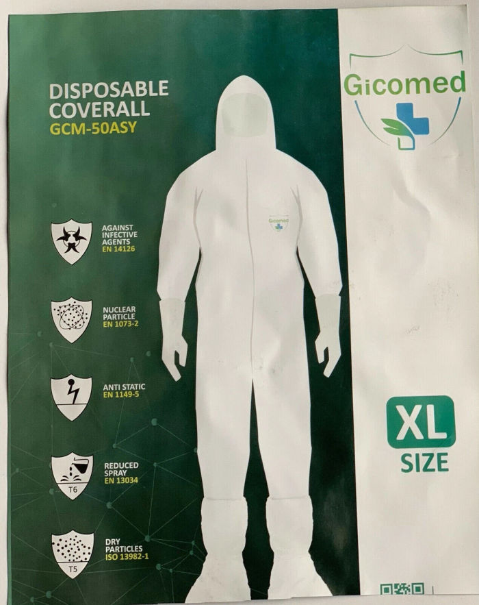 2 x EINWEG SCHUTZANZUG OVERALL GRÖßE XL CAT 3 Typ 5+6 Coverall