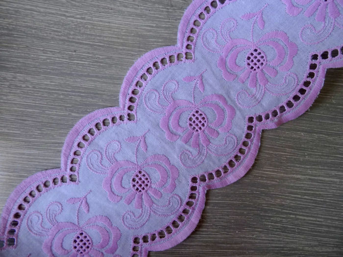 Madeiraspitze Spitzenborte Borte Gardine Tischdecke Kissen Bett 10,2cm rosa pink