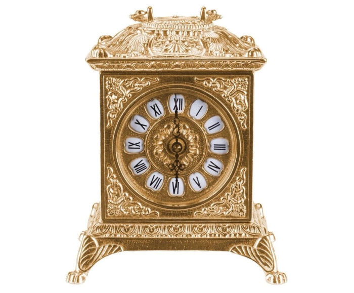 Messing Kaminuhr*Tischuhr*Antik*Uhr Messing Quarzwerk GOLD Barock