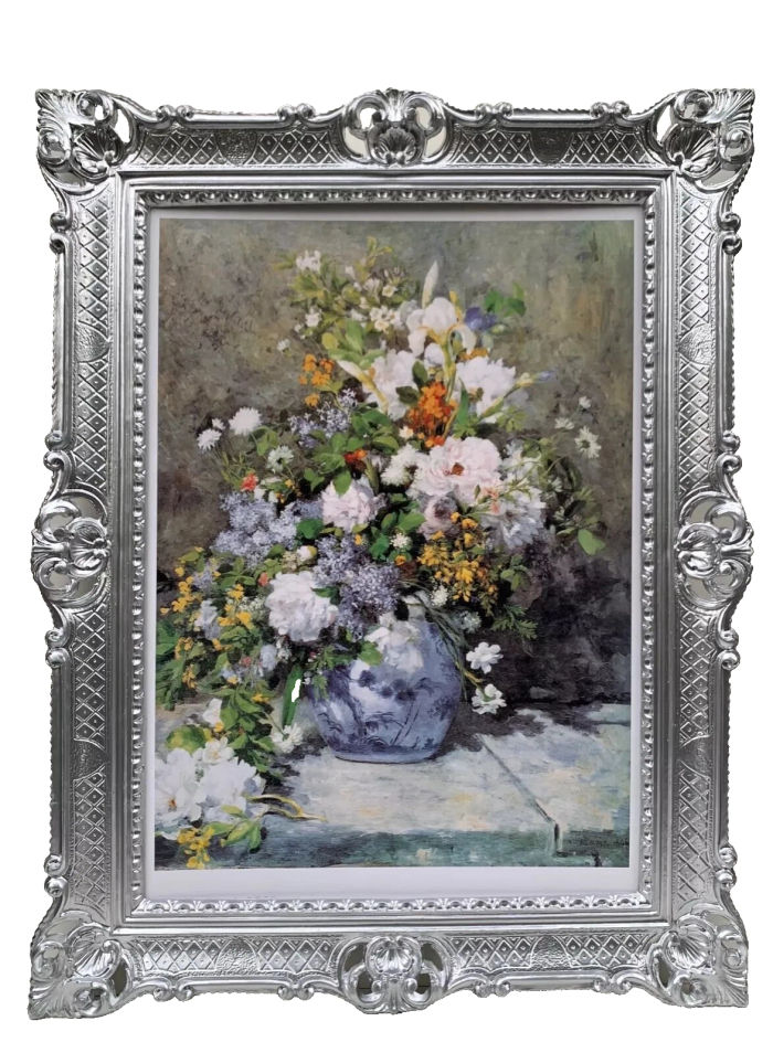 Gerahmte Gemälde  Pierre-Auguste Renoir Stillleben mit Blumenvase 90x70 Wandbild