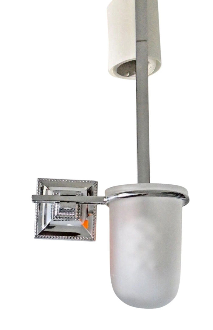 verchromter poliertes Messing Klobürstenhalter WC Garnitur Toilettenbürste 42cm