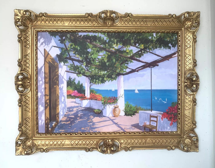 Gemälde Landschaftsbild  90x70 Himmlischer Seeblick Mediterranes  Meerblick