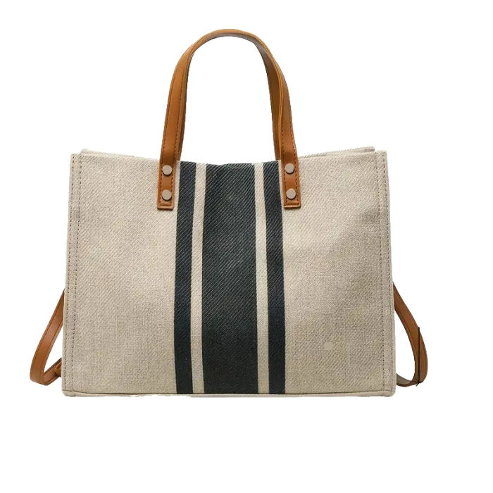 Gestreifte Tragetasche Strandtasche Schultertasche Magnet Handtasche